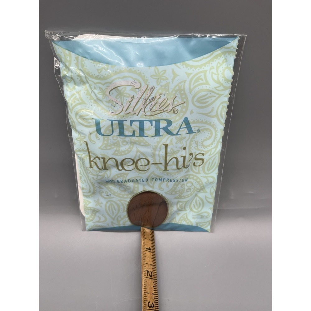 Vintage Y2K Silkies Ultra Knee Hi's Regular Size Beige Honey Compression USA NOS